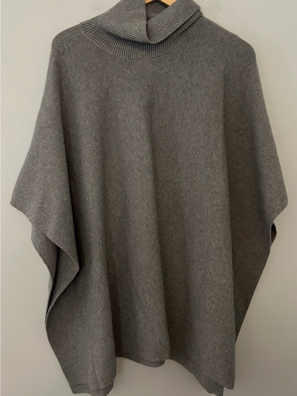 Mersea Gray Turtleneck Poncho Sweater